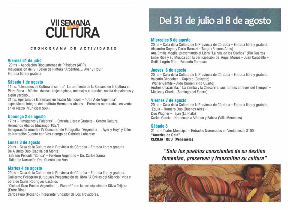 Semana de la Cultura en Río Cuarto